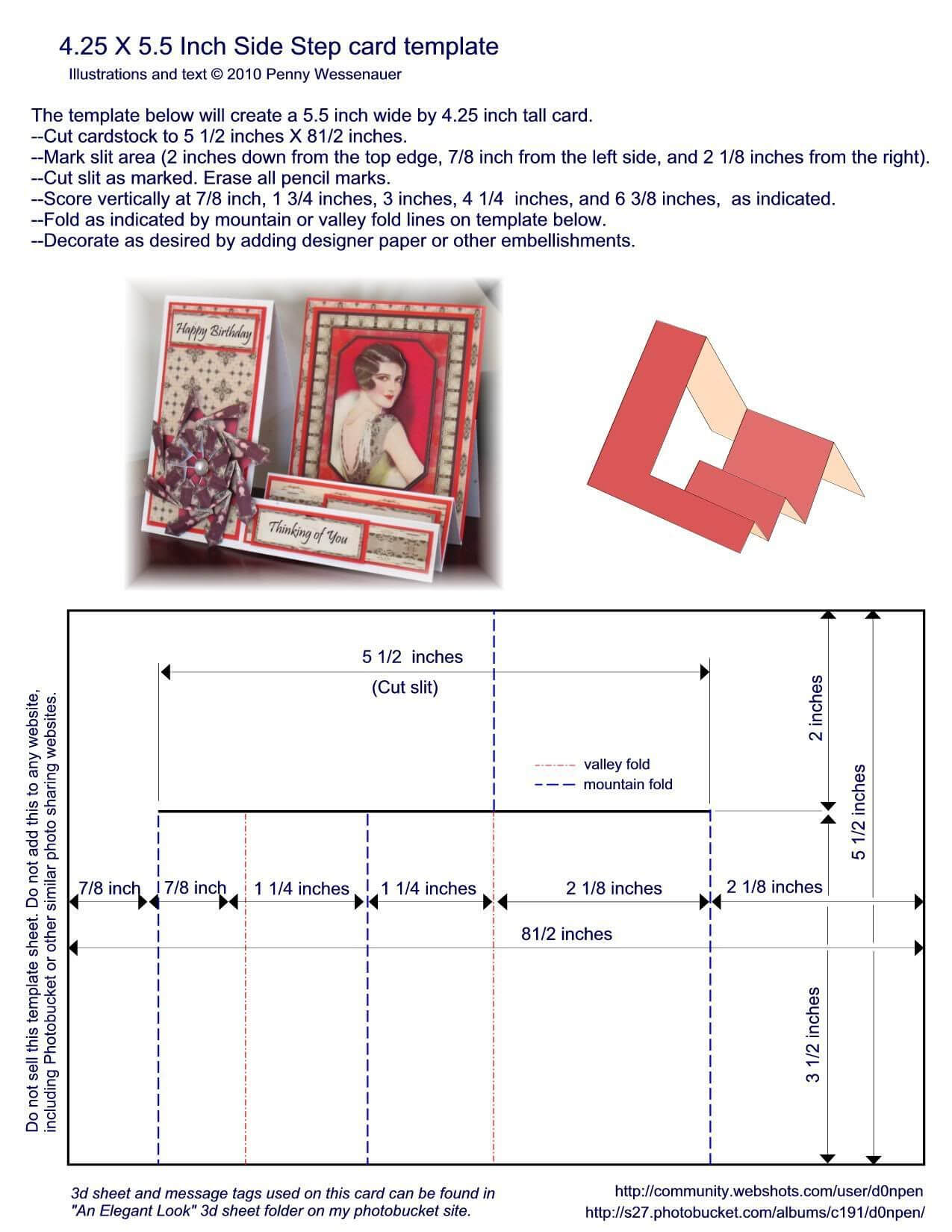 A2 (4.25 X 5.5) Side Step Card Template | Step Cards, Side Within A2 Card Template