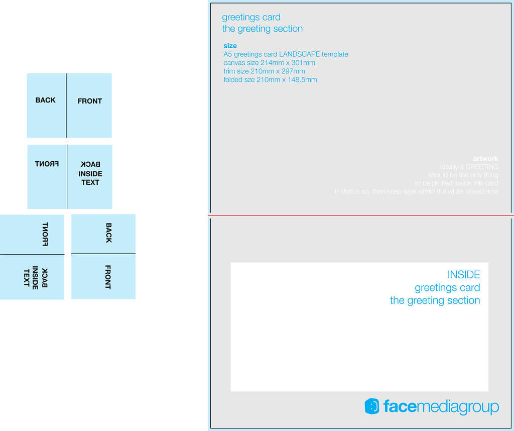 A5 Landscape Greetings Card Template - Tent Fold - Inside Intended For Indesign Birthday Card Template