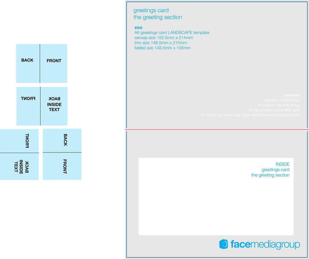 A6 Landscape Greetings Card Template – Tent Fold – Inside Inside Birthday Card Indesign Template