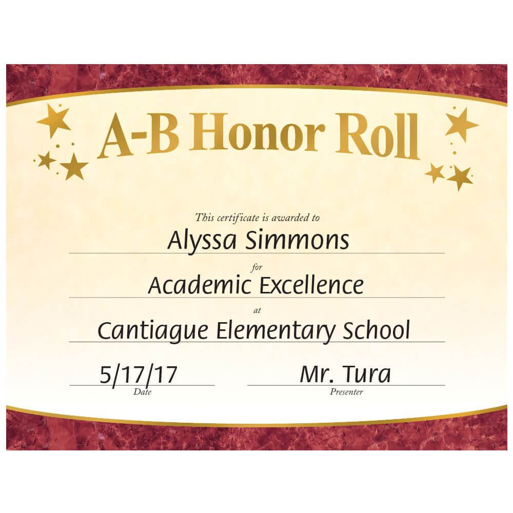 Ab Honor Roll Certificate Template – Zohre.horizonconsulting.co With Honor Roll Certificate Template