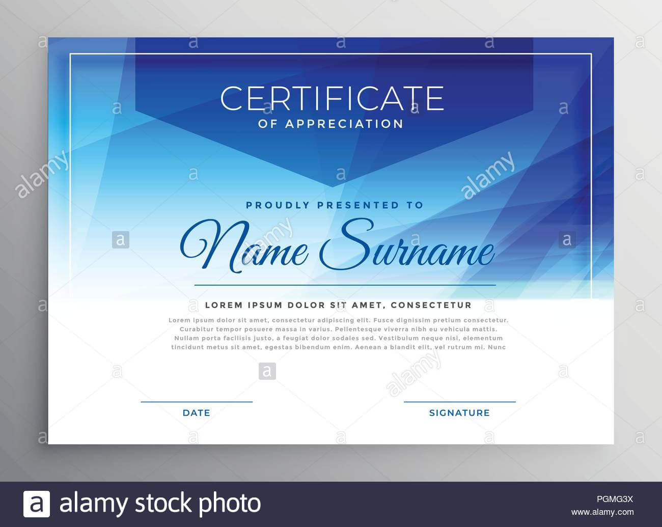 Abstract Blue Award Certificate Design Template Stock Vector Pertaining To Award Certificate Design Template