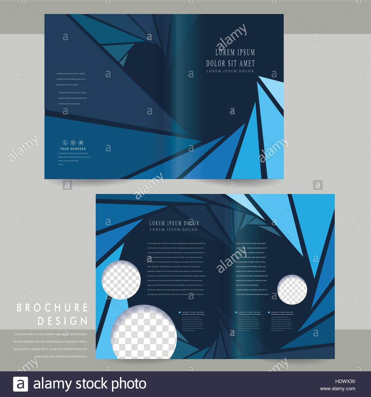 Abstract Half Fold Brochure Template Design Stock Photos Intended For Half Page Brochure Template