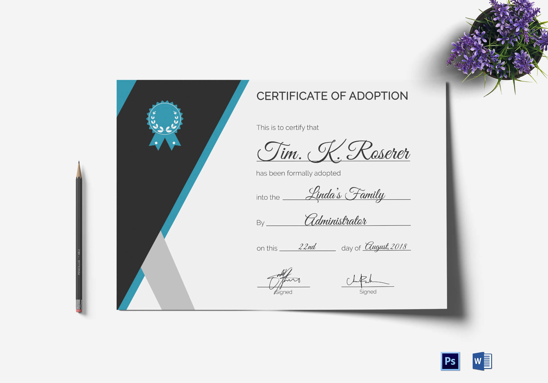 Adoption Certificate Template Within Blank Adoption Certificate Template