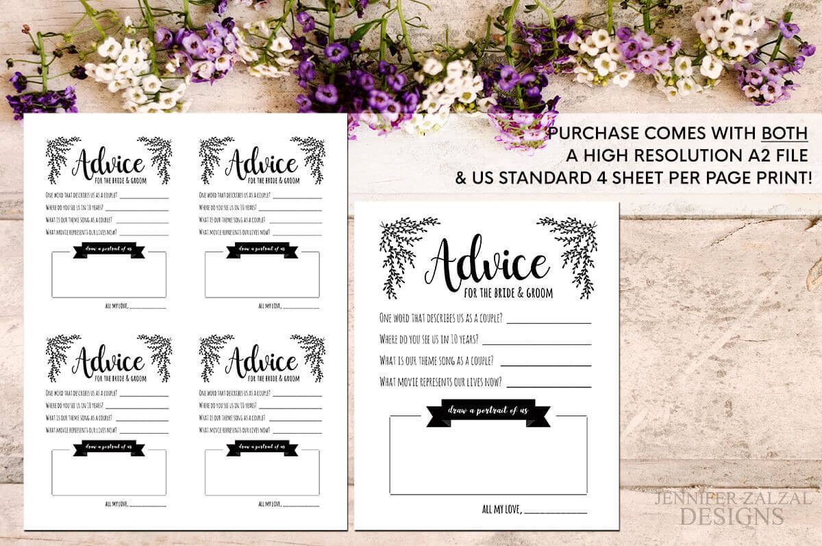 Advice Card Template. Advice For The Newlyweds. Marriage In Marriage Advice Cards Templates