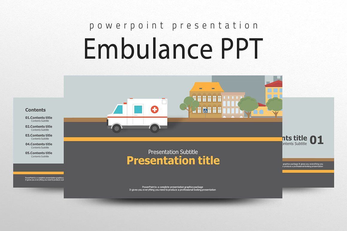 Ambulance Ppt #designed#slides#white#efficient With Ambulance Powerpoint Template