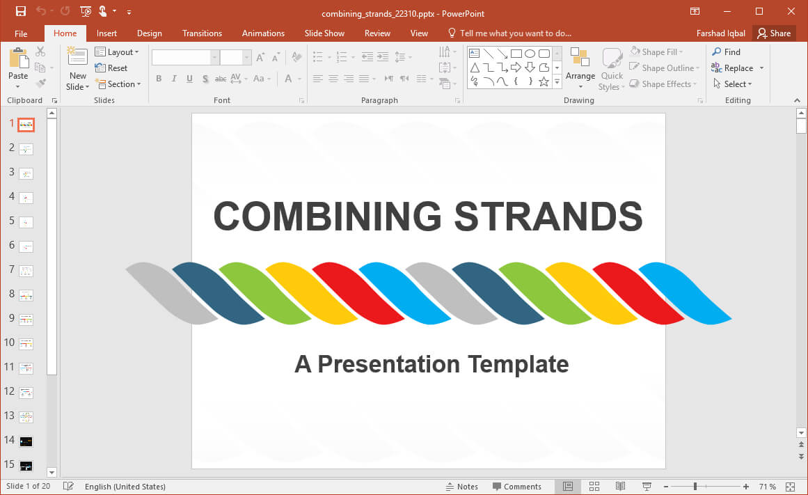 Animated Combining Strands Powerpoint Template With Replace Powerpoint Template