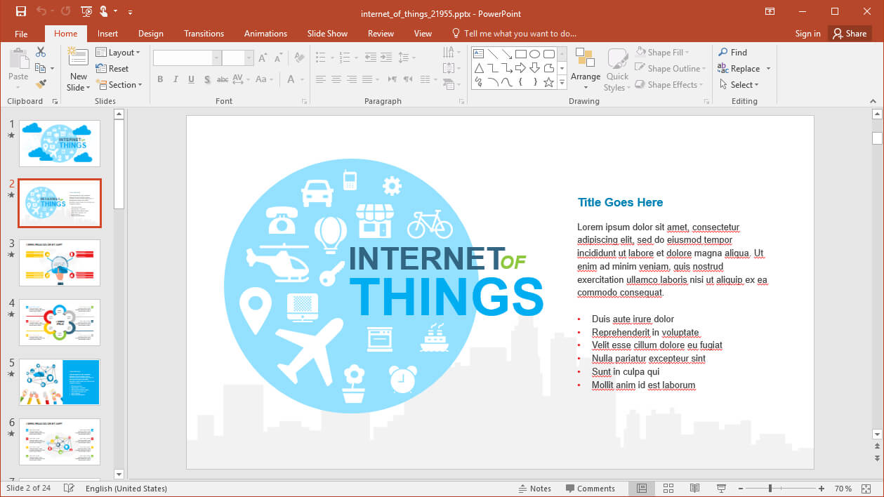 Animated Internet Of Things Template For Powerpoint Within What Is Template In Powerpoint