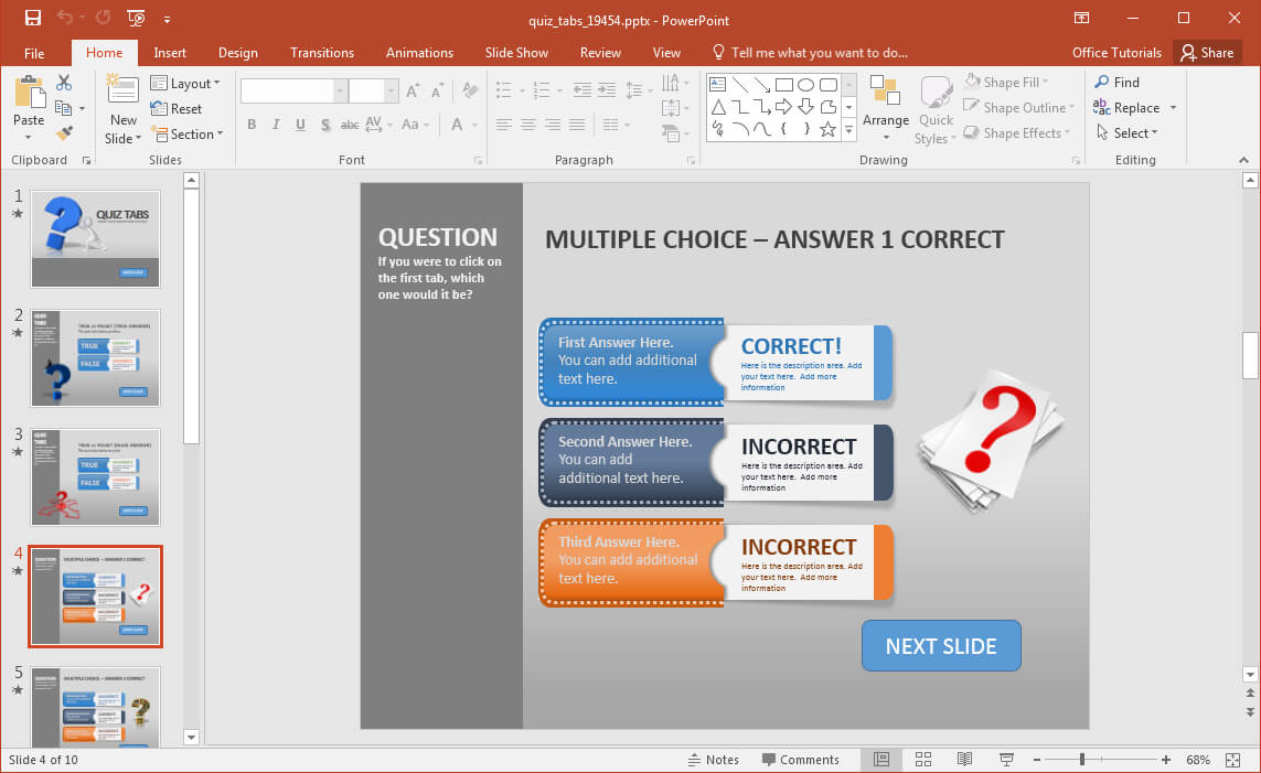 Animated Powerpoint Quiz Template For Conducting Quizzes For How To Create A Template In Powerpoint