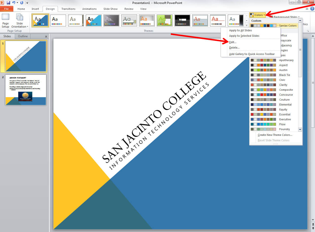 Applying And Modifying Themes In Powerpoint 2010 Pertaining To How To Edit A Powerpoint Template