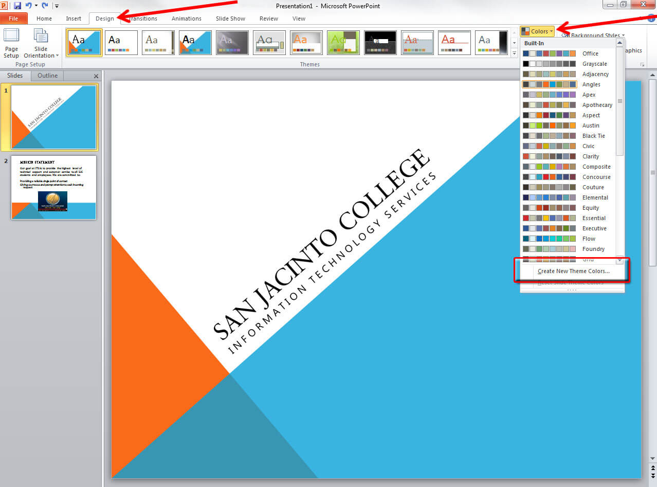 Applying And Modifying Themes In Powerpoint 2010 Within How To Change Template In Powerpoint