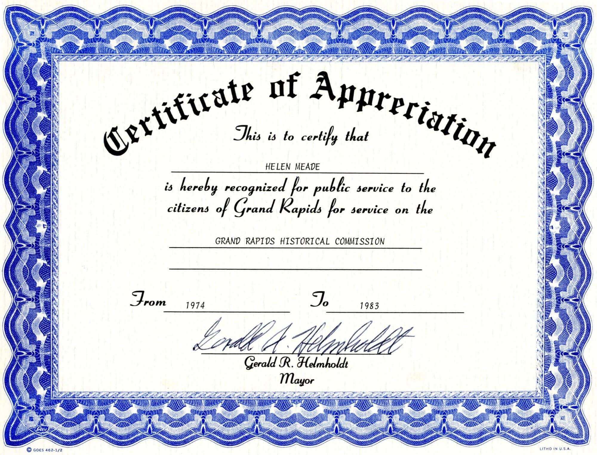 Appreciation Certificate Templates Free Download With Free Certificate Of Appreciation Template Downloads