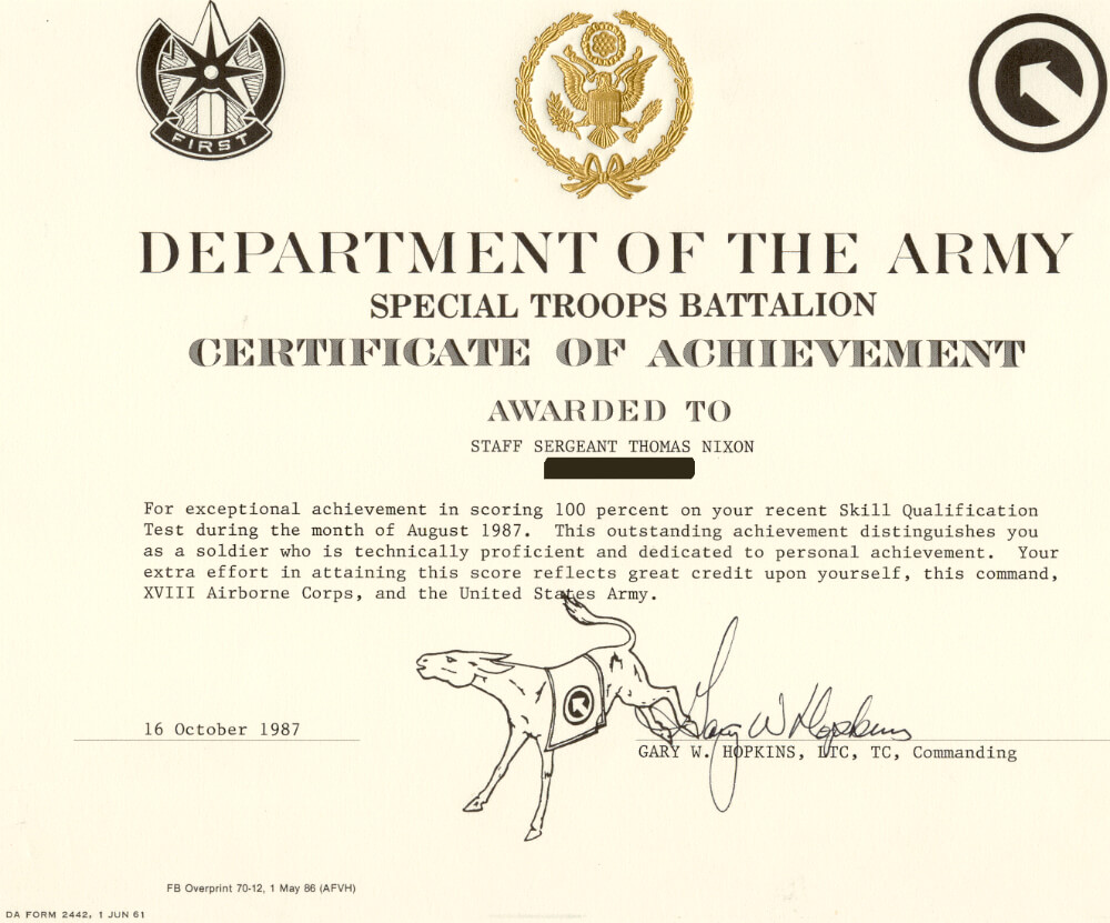 Army Certificate Of Completion Template | Certificate Of Inside Certificate Of Achievement Army Template