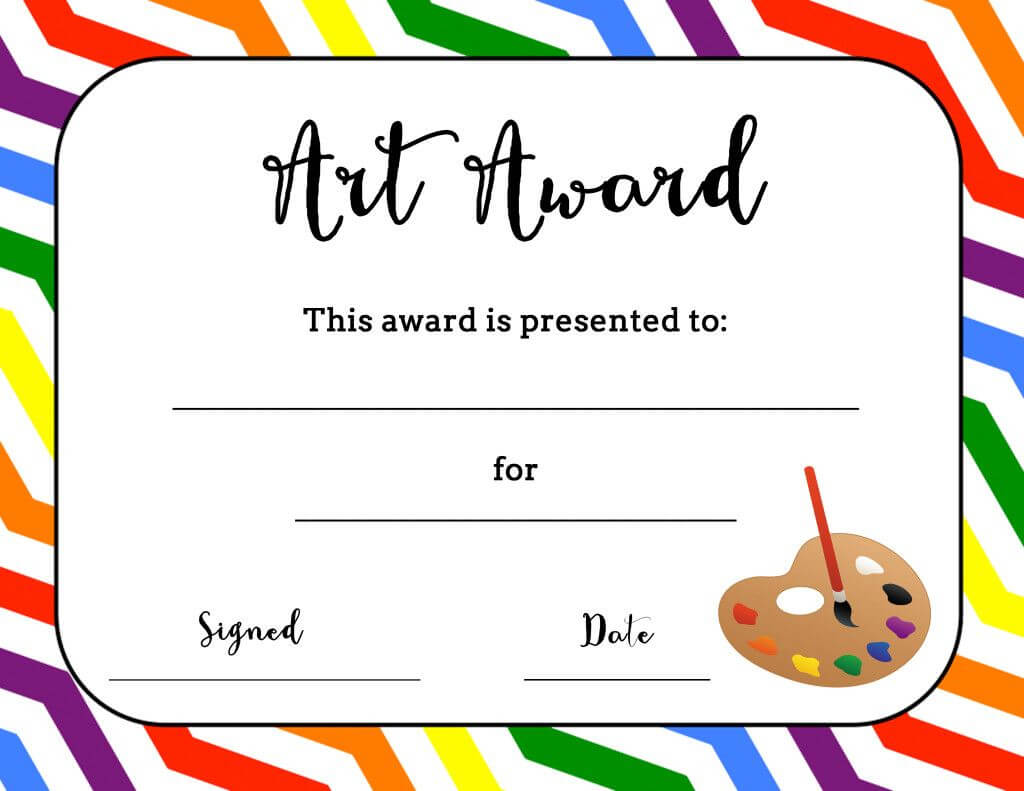 Art Award Certificate (Free Printable) (Art Is Basic) | Art With Classroom Certificates Templates