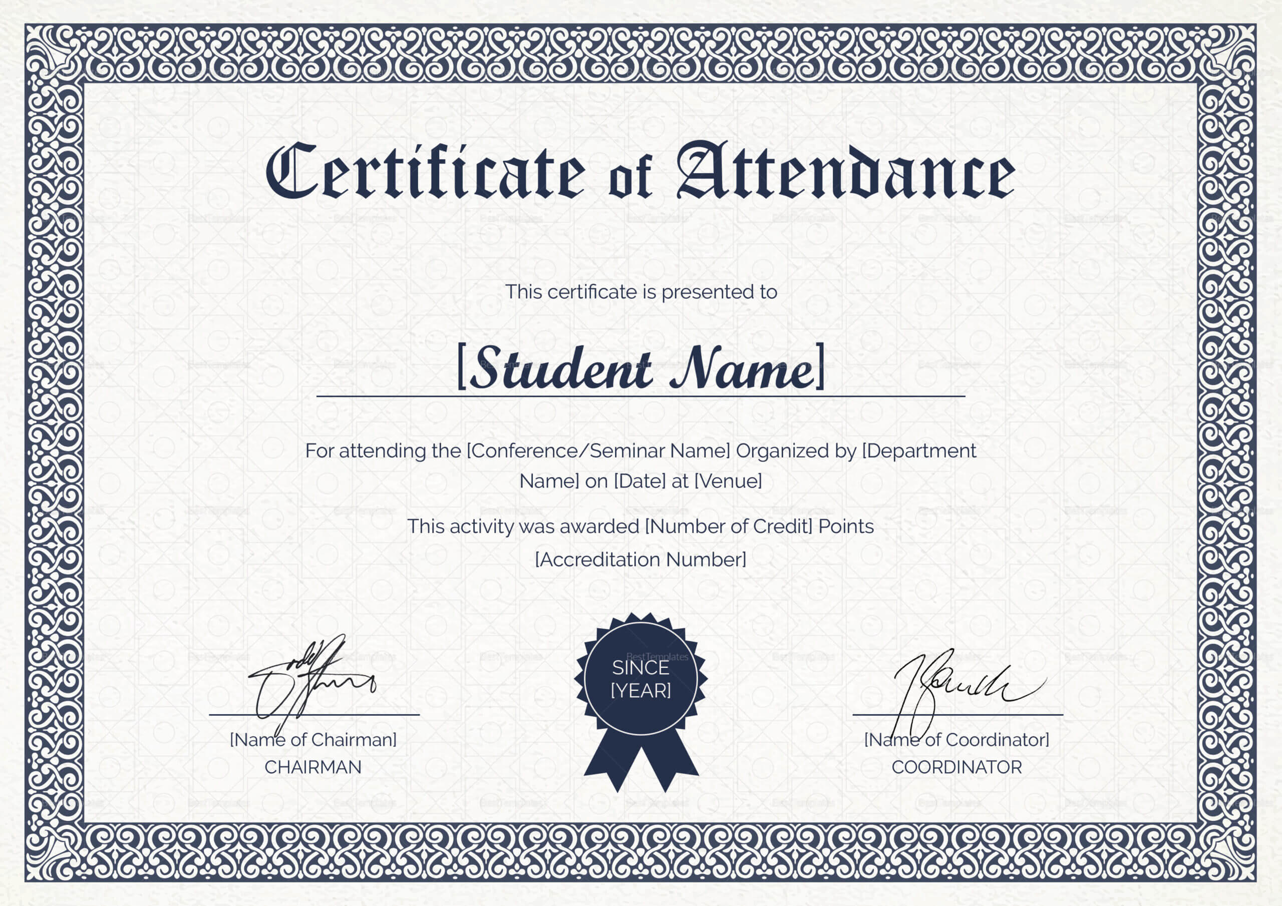 Attendance Certificate – Yatay.horizonconsulting.co Inside Certificate Of Attendance Conference Template