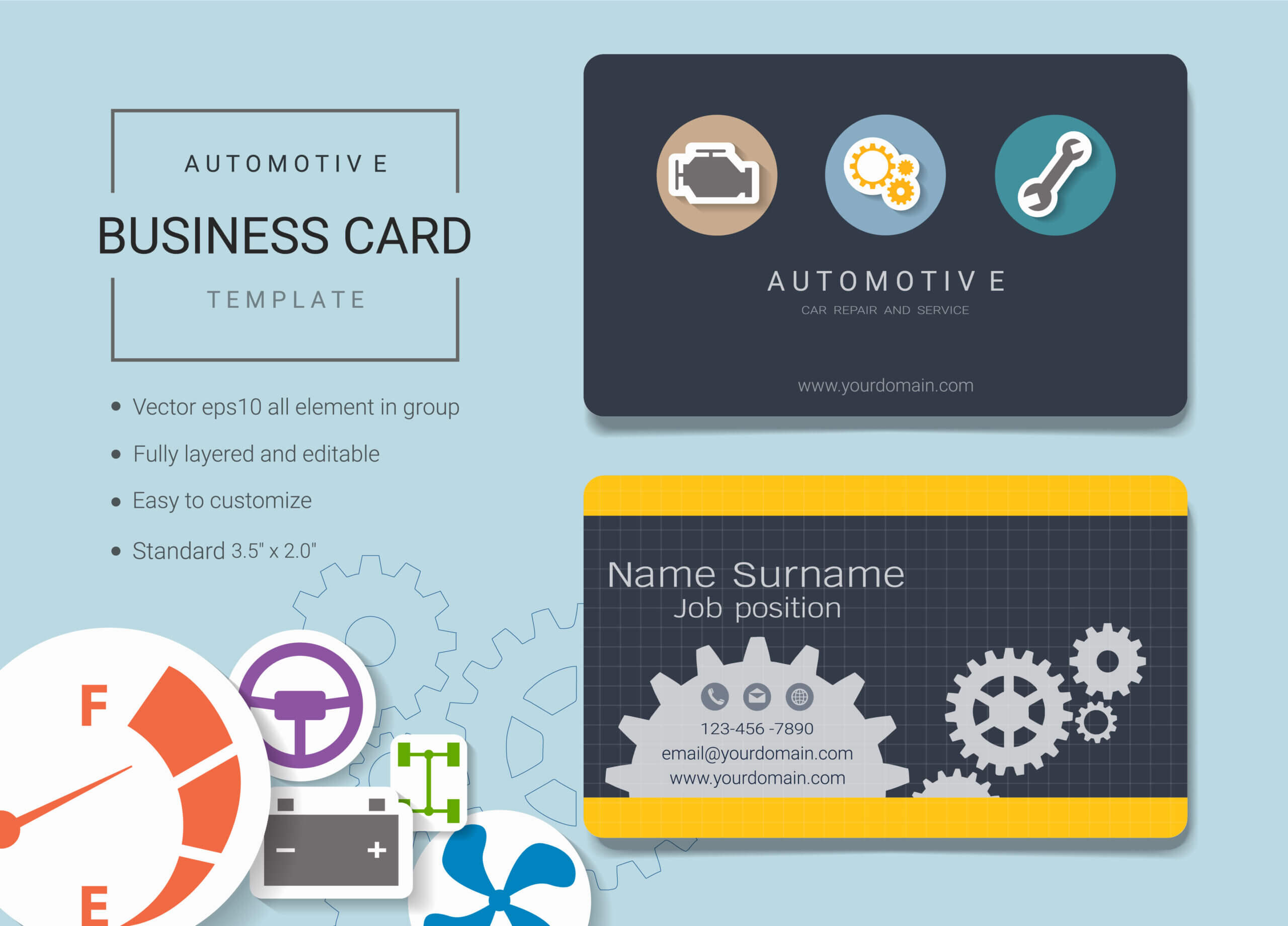Automotive Business Name Card Design Template. – Download In Automotive Business Card Templates