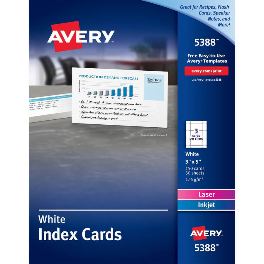 Avery® Laser, Inkjet Print Printable Index Card Pertaining To 3 X 5 Index Card Template
