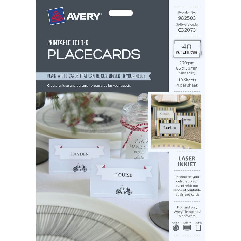 Avery Place Cards Template. 6 Per Sheet Quotes. Http Intended For Free Template For Place Cards 6 Per Sheet