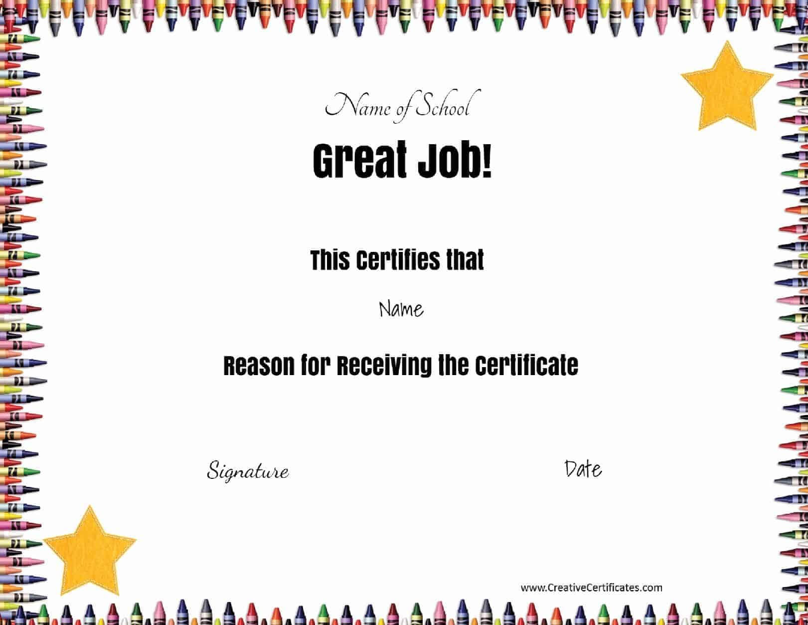 Award Certificate Template For Kids ] – Kids Sports Within Children's Certificate Template