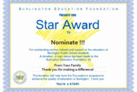 Award Certificate Template Free Fresh Star Awards Burlington in Star Award Certificate Template