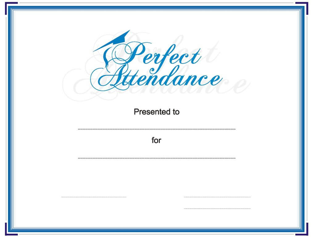 Award Your Student Or Employee For Perfect Attendance. This Within Perfect Attendance Certificate Free Template