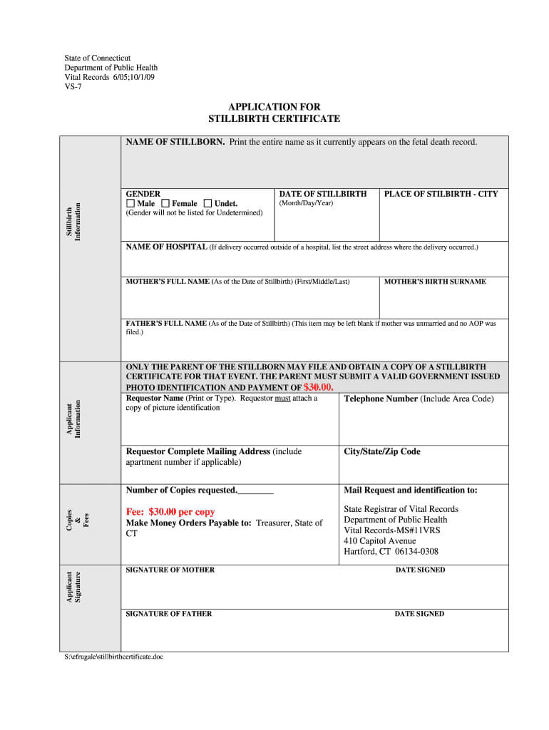 Baby Death Certificate Template – Fill Online, Printable In Baby Death Certificate Template