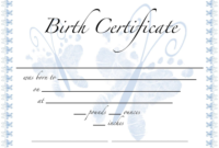 Baby Doll Birth Certificate Template | Birth Certificate with Baby Doll Birth Certificate Template
