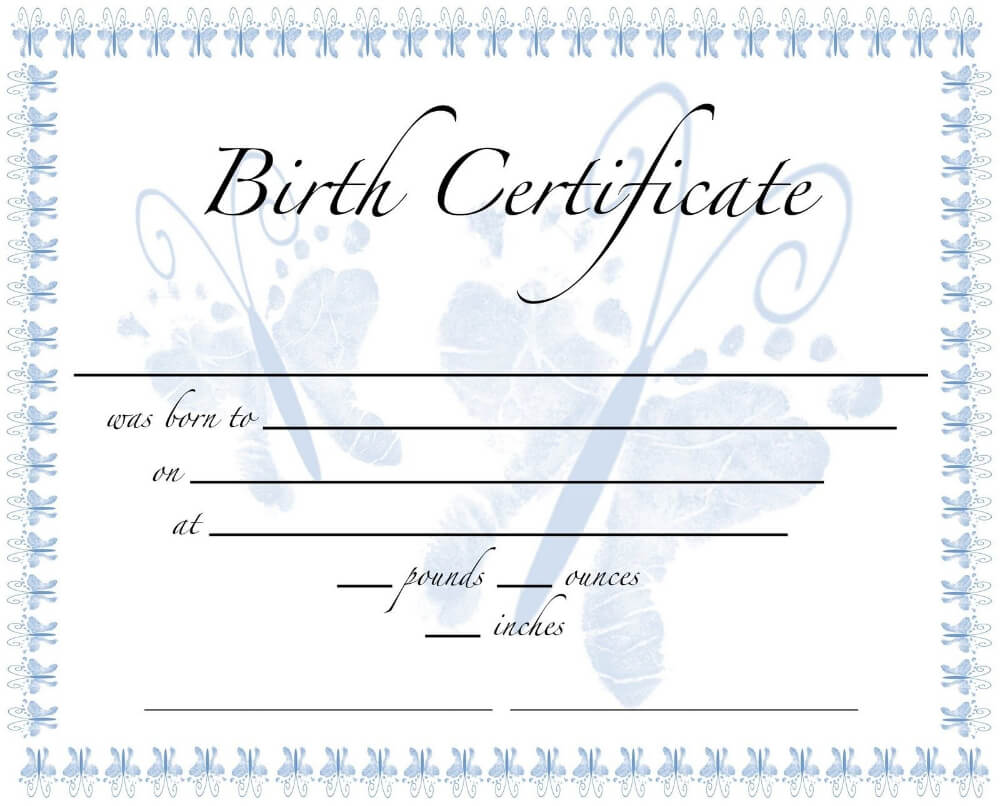 Baby Doll Birth Certificate Template | Birth Certificate With Baby Doll Birth Certificate Template