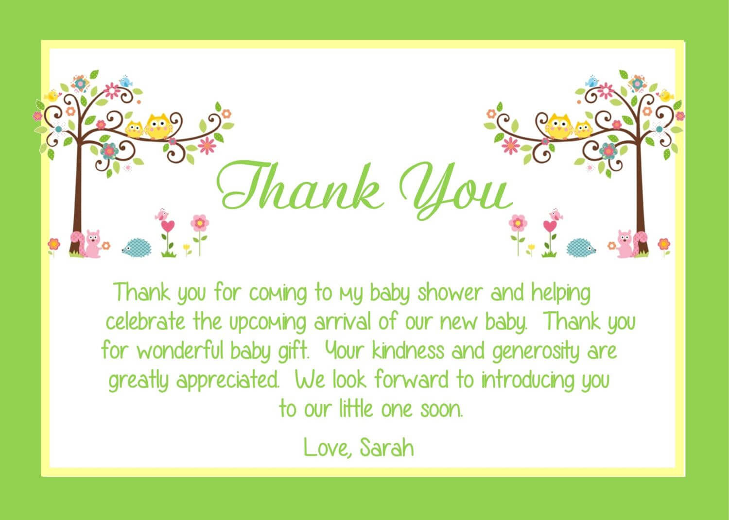 Baby Shower Thank You Card Wording Ideas – Babysof | Baby Within Thank You Card Template For Baby Shower