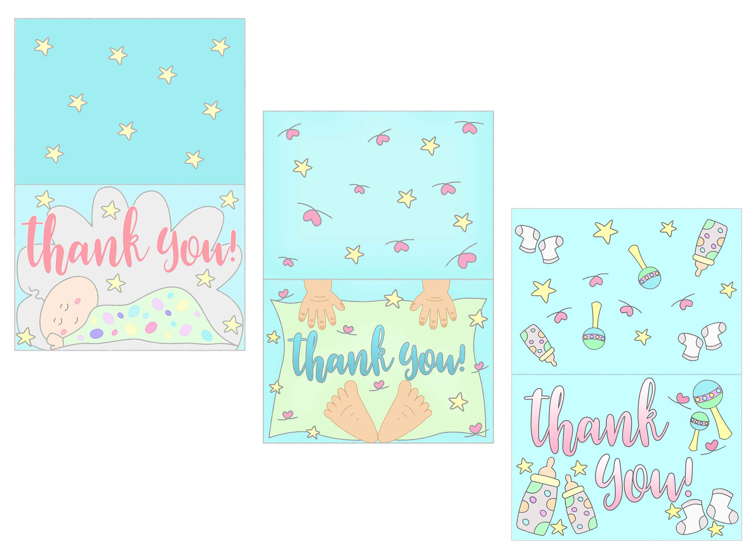 Baby Shower Thank You Cards Free Printable For Thank You Card Template For Baby Shower