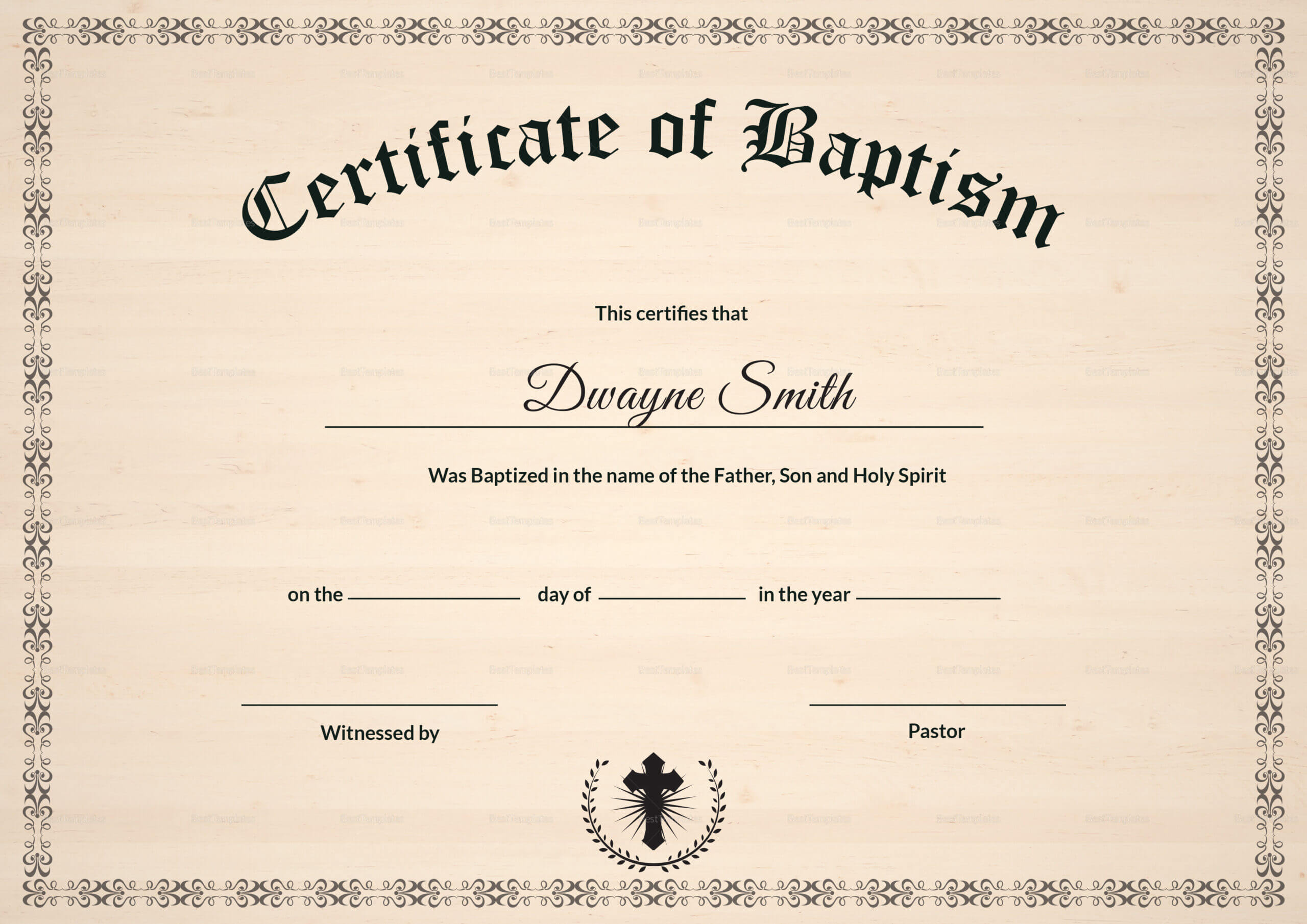 Baptism Certificate Template Download – Bolan With Baptism Certificate Template Word