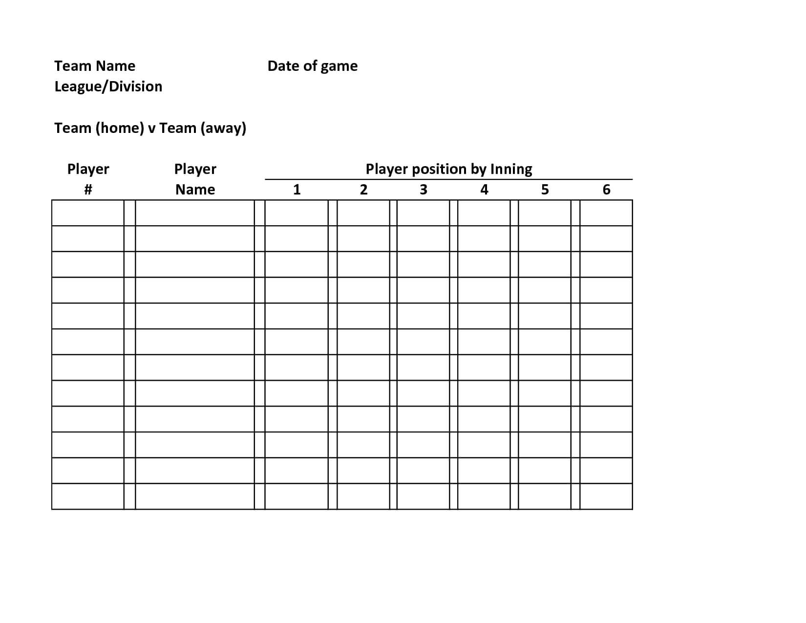 Baseball+Team+Roster+Template | Baseball Lineup, Team Names Throughout Free Baseball Lineup Card Template