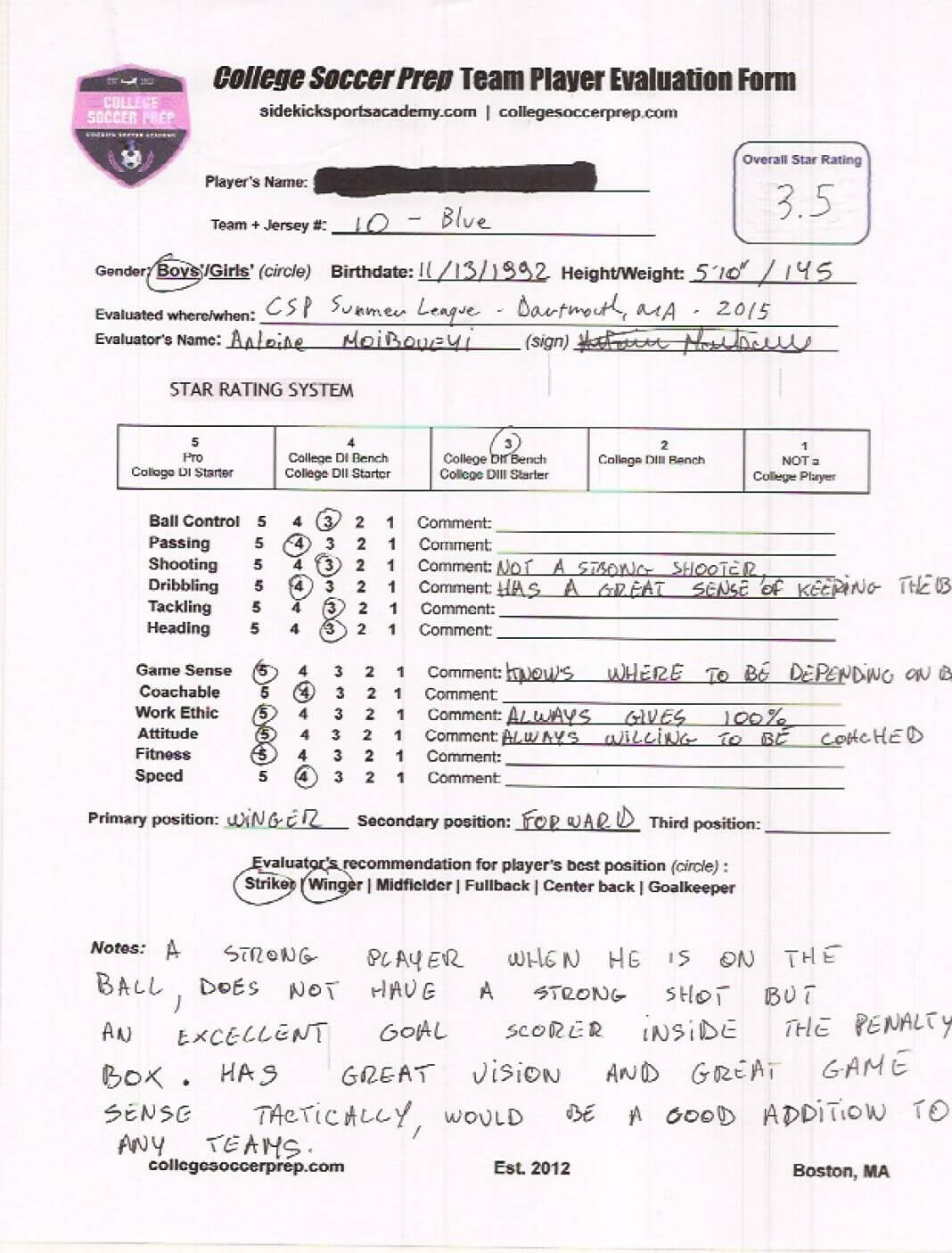 Basketball Scouting Report Template Doc Soccer Player Regarding Soccer Report Card Template