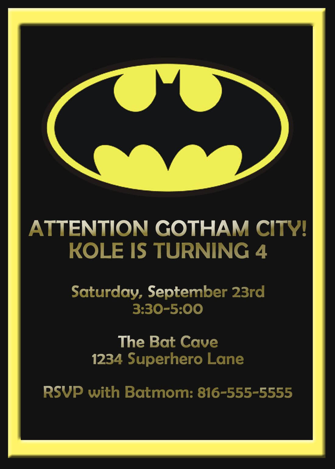 Batman Birthday Card Template – Google Search | Batman Throughout Batman Birthday Card Template