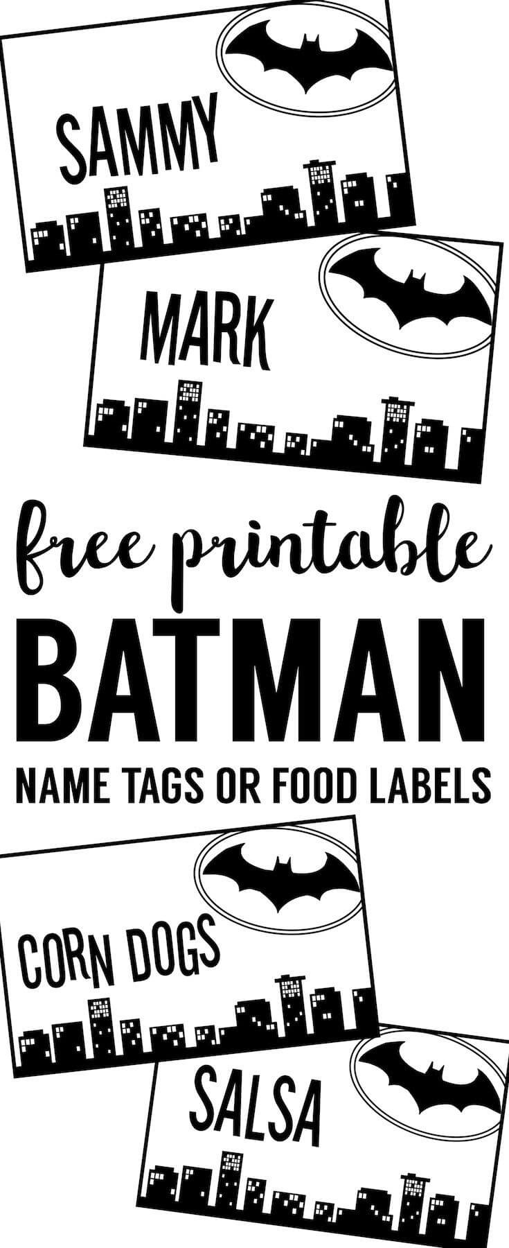 Batman Name Tags Free Printable | Batman Birthday, Birthday Inside Batman Birthday Card Template