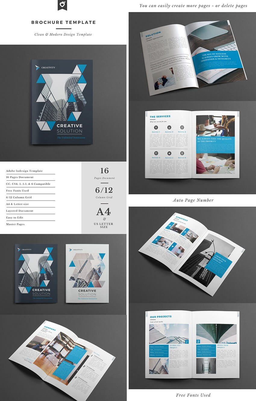 Best Indesign Brochure Templates Creative Business Marketing Throughout 12 Page Brochure Template