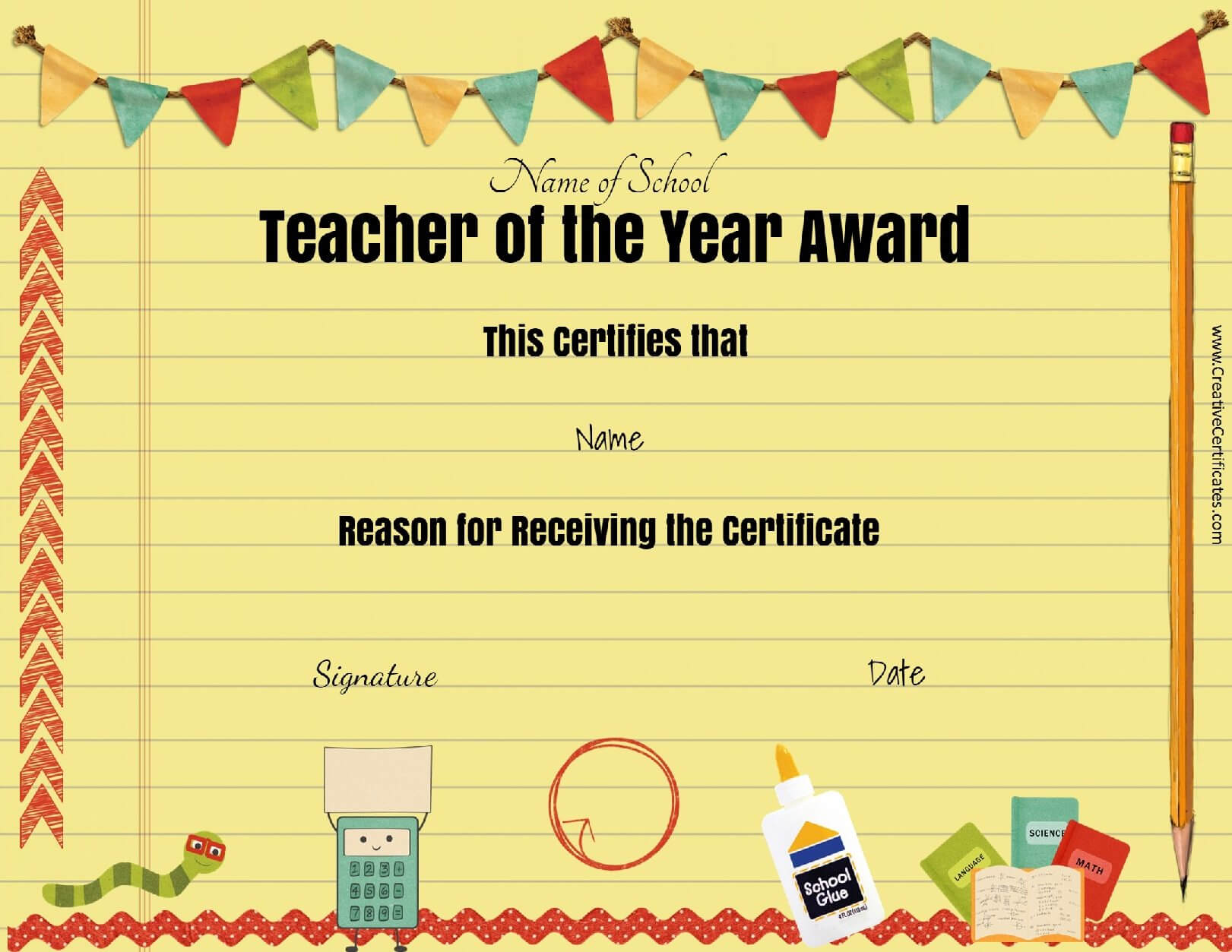 Best Teacher Award Clipart For Teacher Of The Month Certificate Template