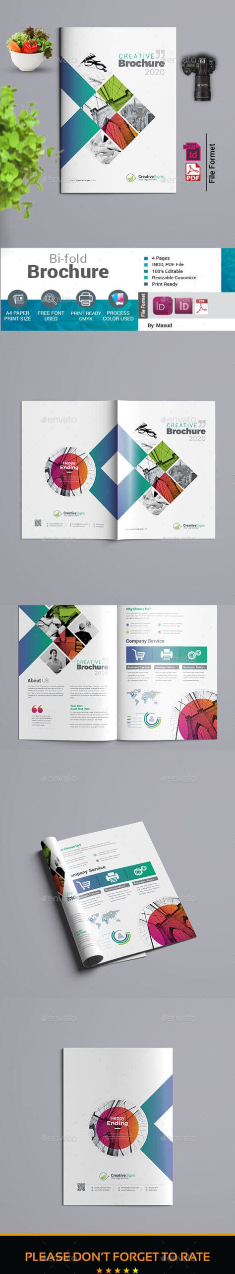 Bi Fold Brochure Template Indesign Indd – A4 And Us Letter Within Letter Size Brochure Template