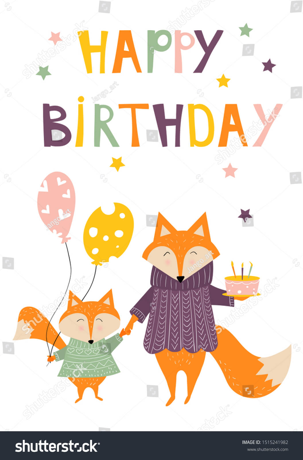 Birthday Card Design Cute Fox Mom Stock Vector (Royalty Free Regarding Mom Birthday Card Template