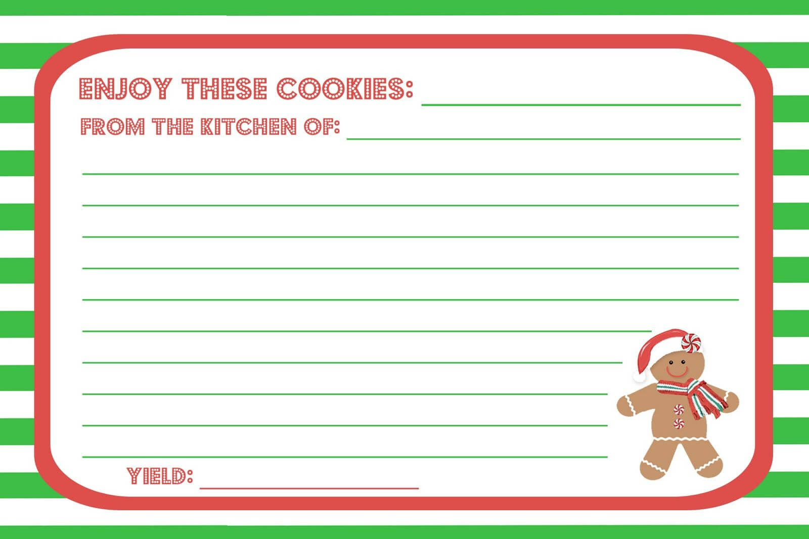 Birthday Party Blog: Free Printables ~ Cookie Swap Recipe Inside Cookie Exchange Recipe Card Template