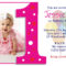 Birthday Party : First Birthday Invitations - Card with First Birthday Invitation Card Template