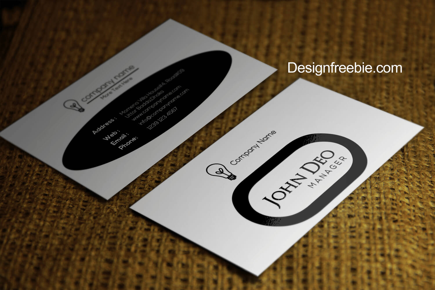 Black And White Free Business Card Template Psd With Photoshop Name Card Template