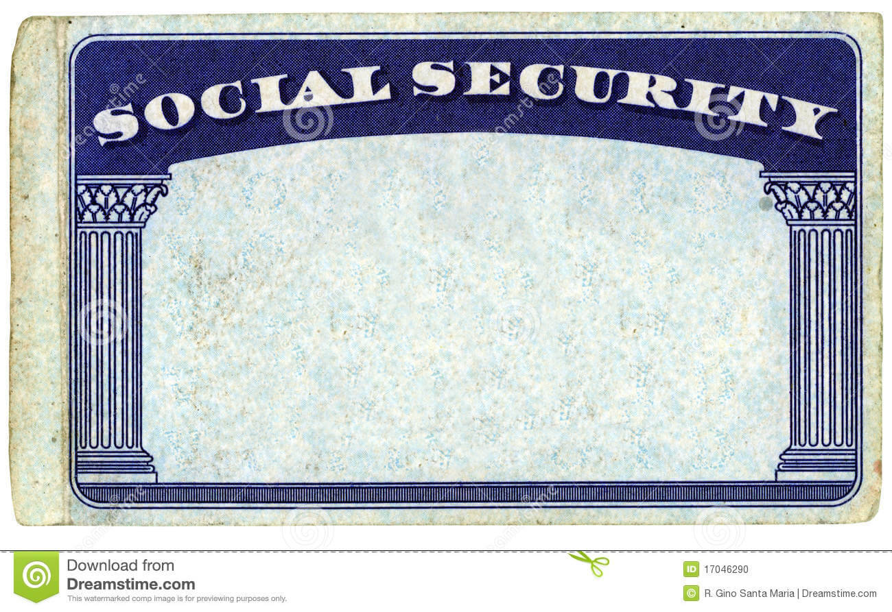 Blank American Social Security Card Stock Photo - Image Of Regarding Social Security Card Template Pdf