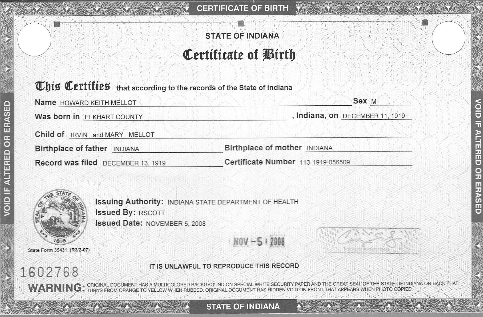 Blank Birth Certificate Pdf Fresh Sample Blank Certificate 8 With Regard To Editable Birth Certificate Template