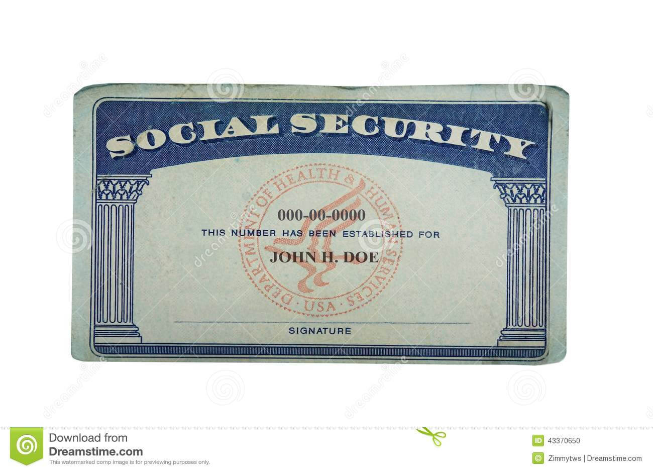 Blank Card Stock Photo. Image Of Paper, Social, Security Inside Ssn Card Template