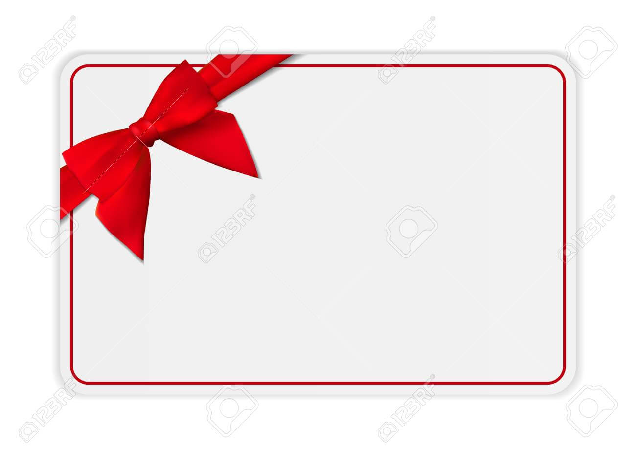 Blank Gift Card Template With Bow And Ribbon. Vector Illustration.. Intended For Present Card Template