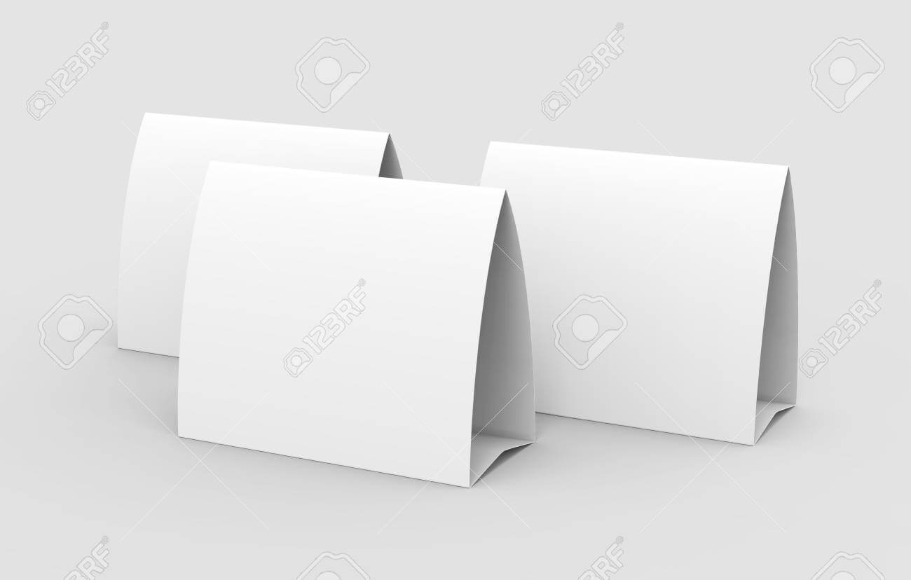 Blank Paper Tent Template, White Tent Cards Set With Empty Space.. Throughout Blank Tent Card Template