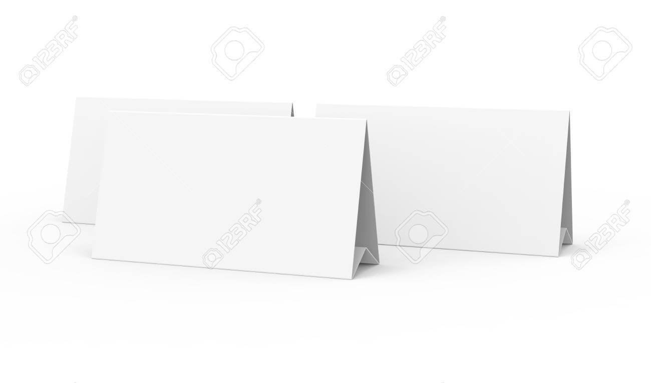 Blank Paper Tent Template, White Tent Cards Set With Empty Space.. With Regard To Blank Tent Card Template