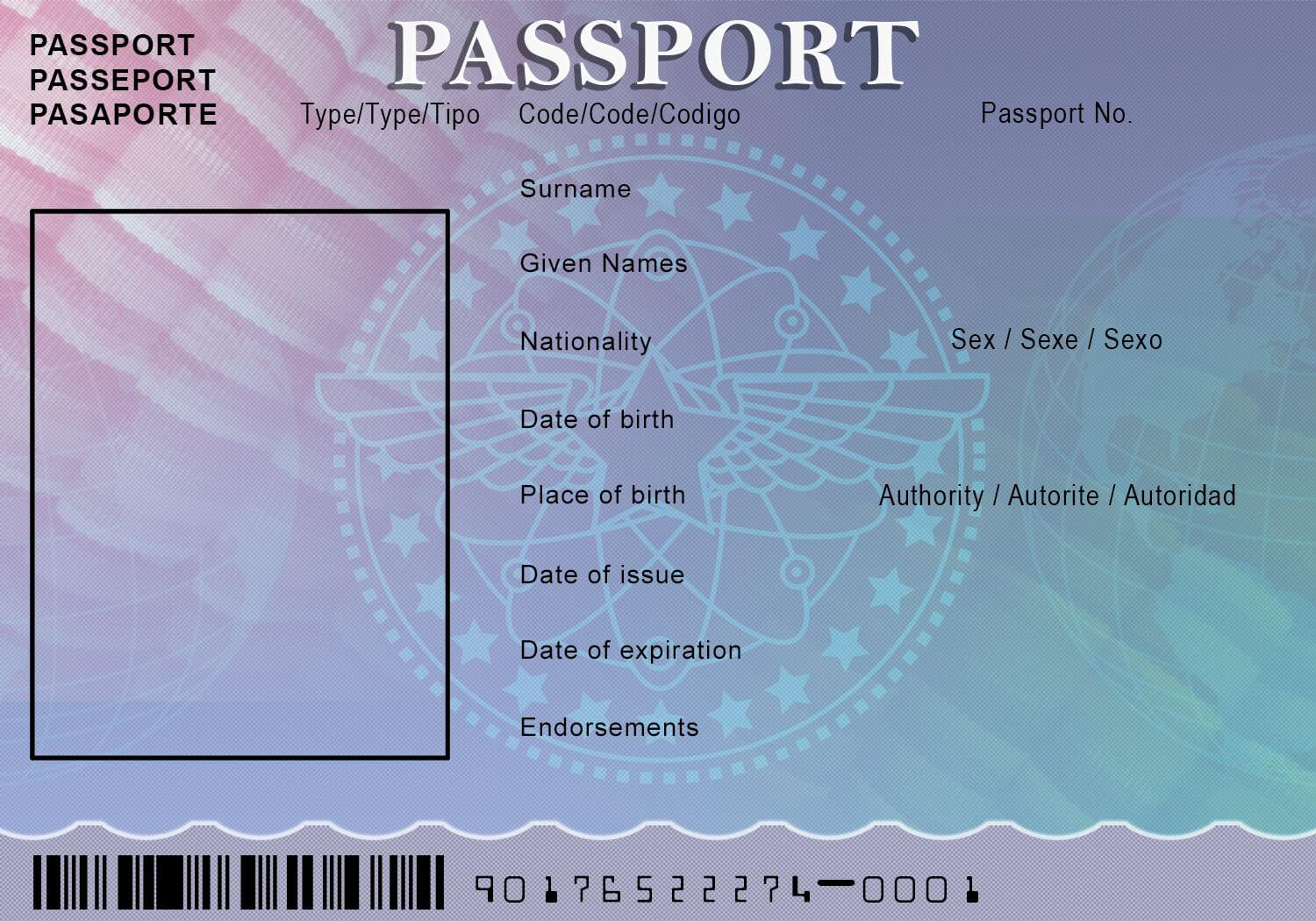 Blank Passport Template – Google Search … | Passport Inside Isic Card Template