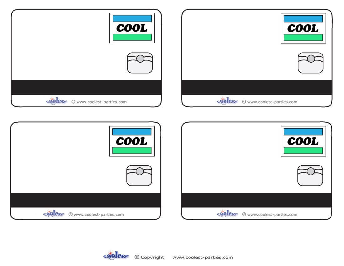 Blank Printable Cool Credit Card Thank You Cards For A Mall With Regard To Credit Card Template For Kids