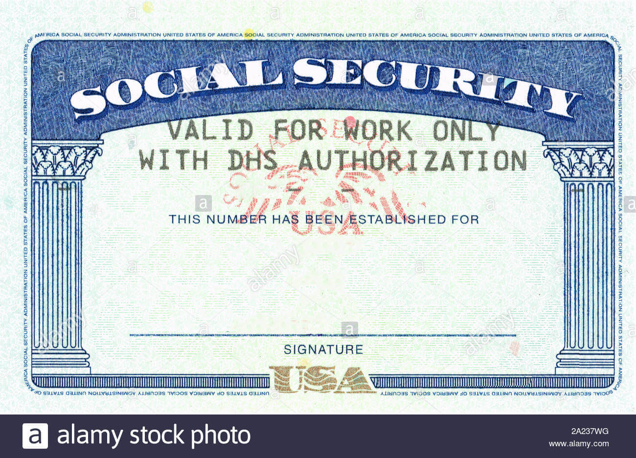 Blank Social Security Card Isolated Stock Photos & Blank For Blank Social Security Card Template